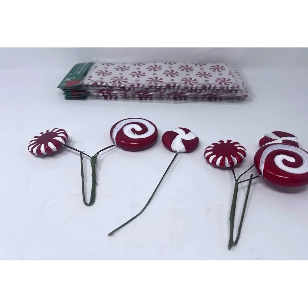 6 Packages Of Christmas Red Candy Cane Gift Bags Cellophane Treat Bags 120 Bags